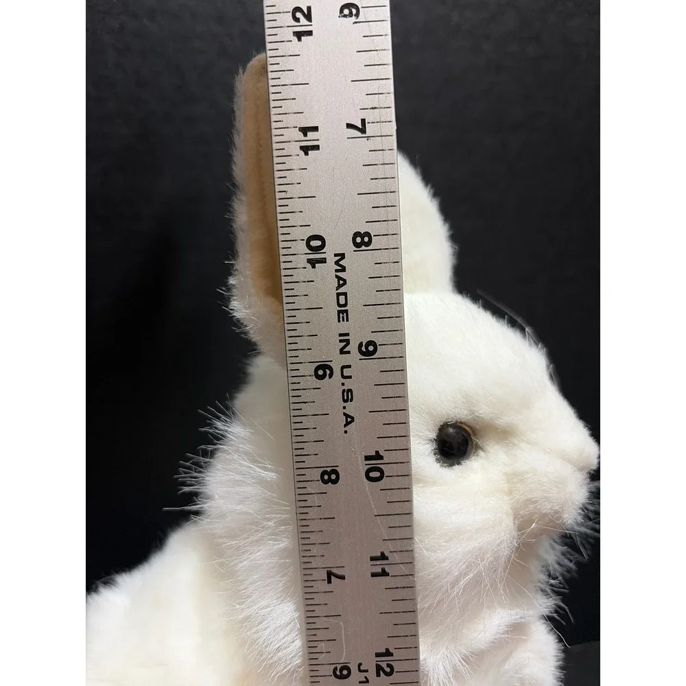 Hansa Toy International White Rabbit Plush Realistic Standing Bunny 12 Inch 2004